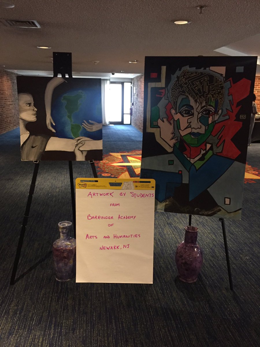 LearnForwardNJ's tweet image. Some of the artwork by students from Barringer Academy of Arts &amp;amp; Humanities in Newark, NJ ! #LFNJ17 #LearningForwardNJ