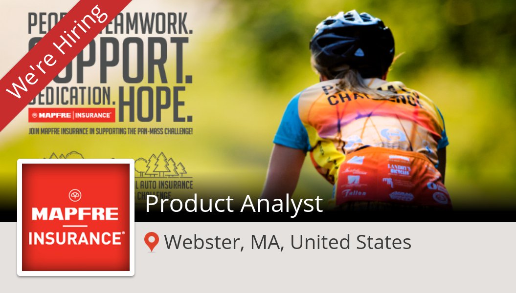 AlyssaHansen's tweet image. #MAPFREInsurance is hiring a #Product #Analyst in #WebsterMAUnitedStates, apply now! #job workfor.us/mapfreinsuranc…