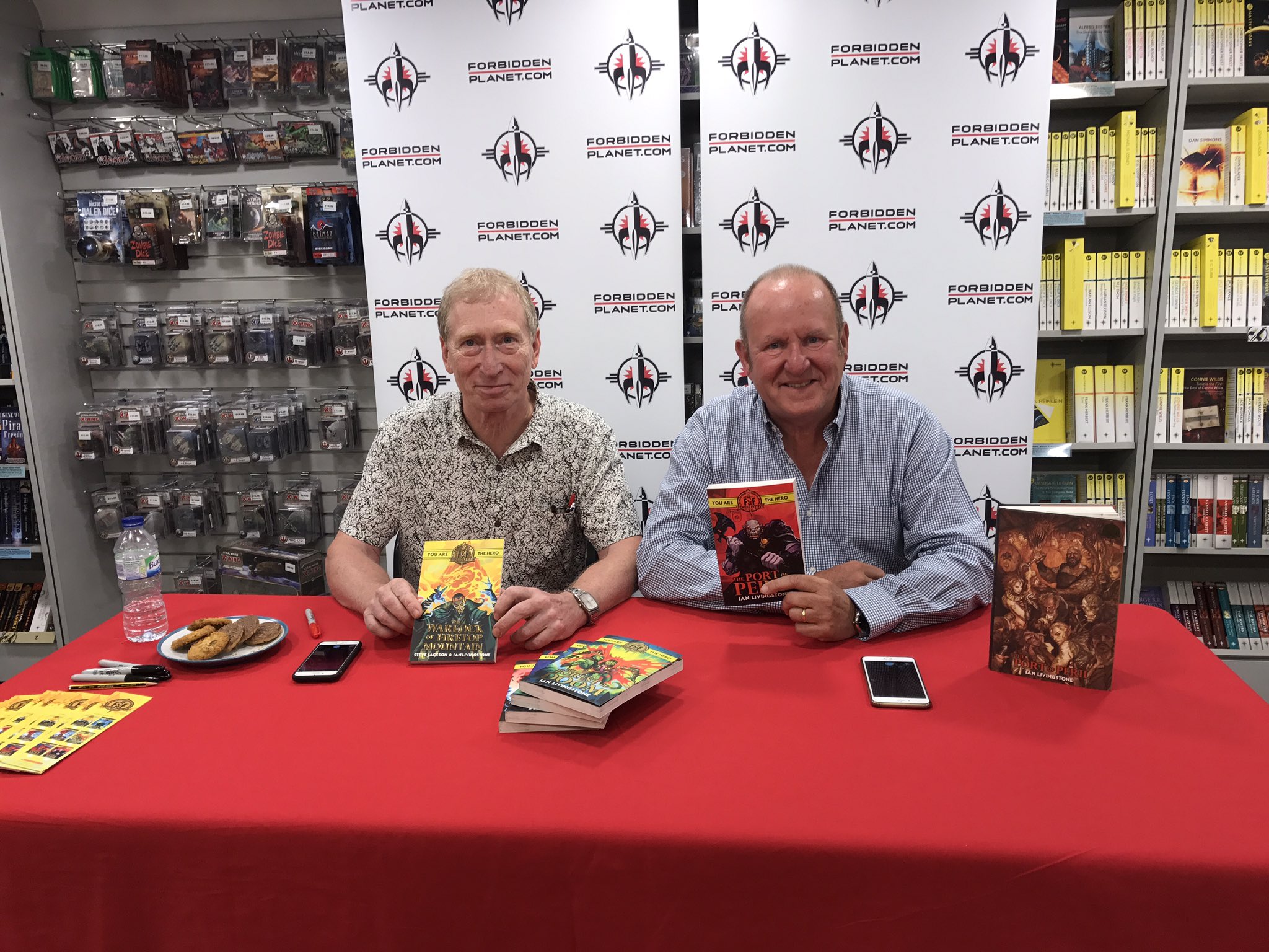 Ian Livingstone and Steve Jackson at Forbidden Planet