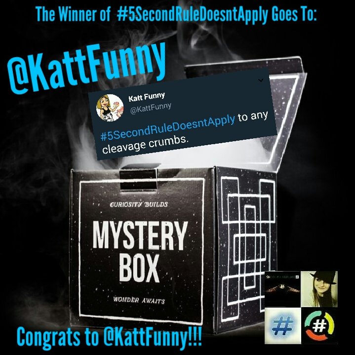 TheWeeHoursWar's tweet photo. Congrats to @KattFunny !!! ππ
You won #5SecondRuleDoesntApply & a Mystery Box Prize!!! Job Well Done! https://t.co/7j8T1a28FG