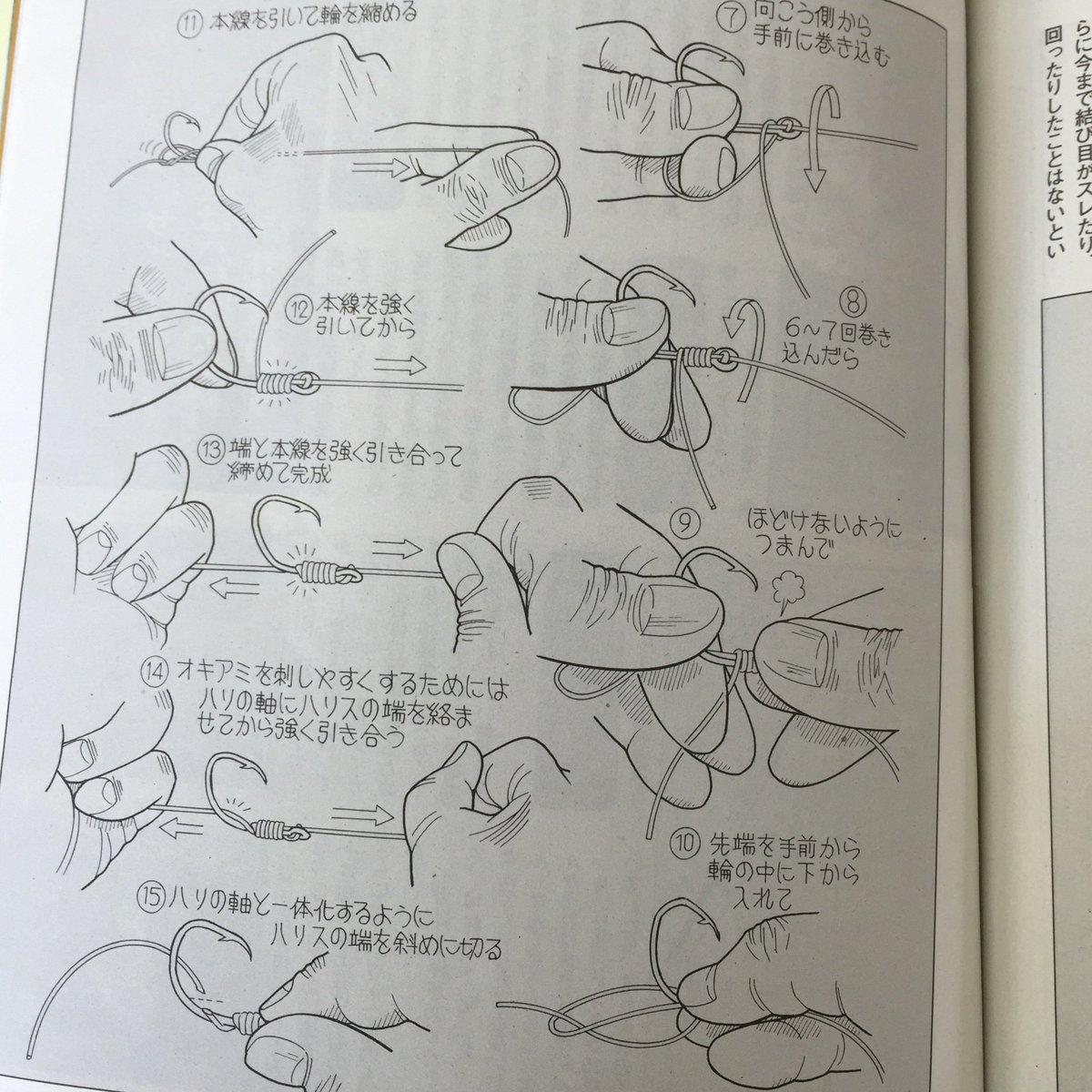 S ﾟ ﾟ ﾏｼﾞﾃﾞｯ 釣具のポイント横浜港南台店の上野店長が考案したと言う ウエノット について お店で解説記事のコピーが無料配布されていた コピーの質がイマイチだったので コピー元の記事の画像を載せておく ウエノットは確かに坂本結びより