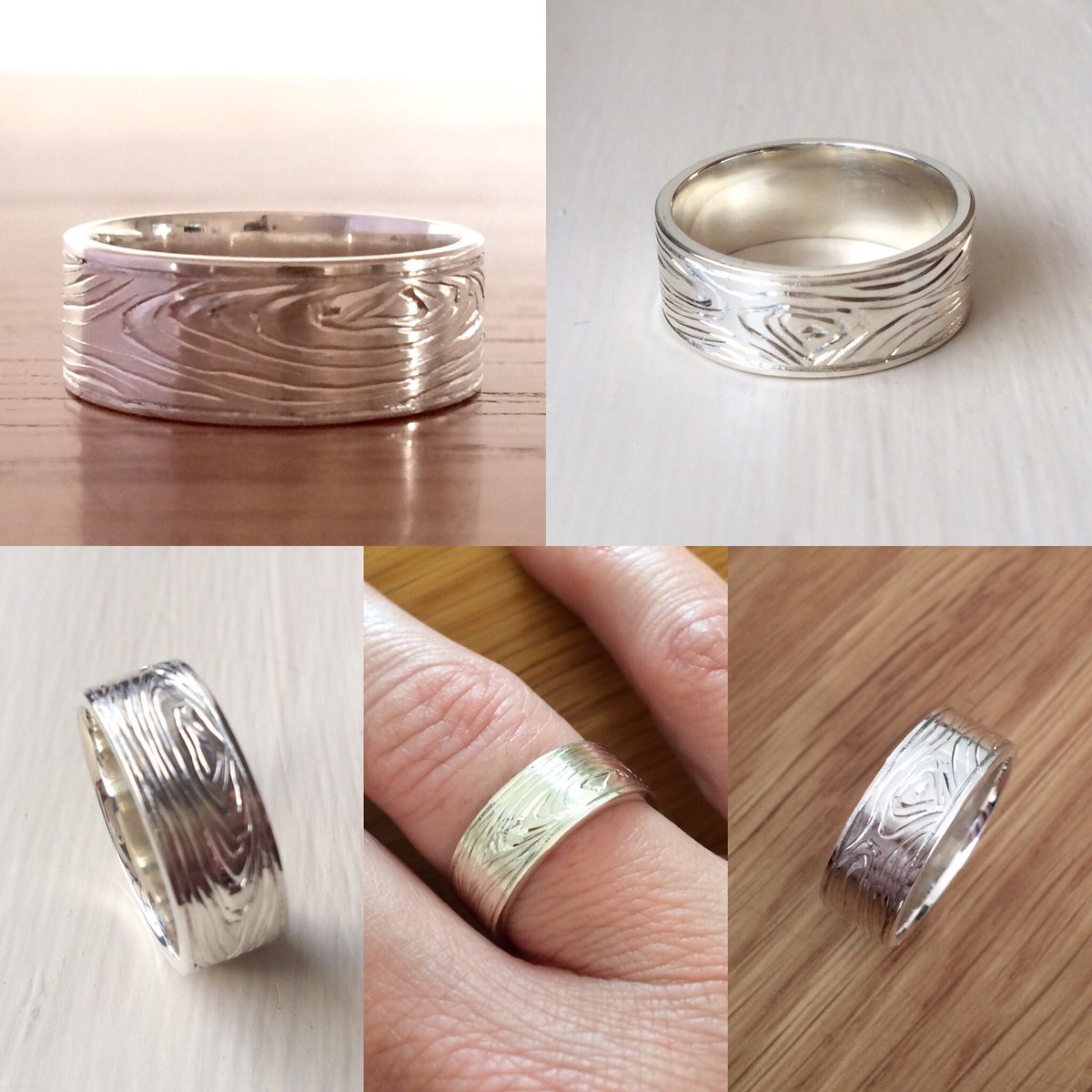 TraceyRex's tweet photo. Wood grain wedding rings. #www.traceyrexjewellery.com #EtsySeller #etsyhandmade #weddingrings #outdoors https://t.co/PsR0Hs4iRT