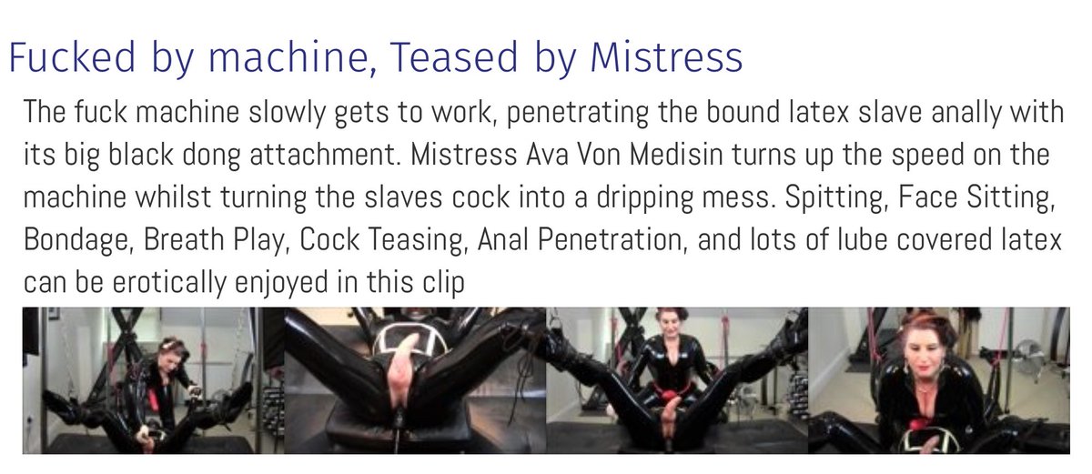 missy_minxXx's tweet photo. #ClipSold #Friday #Fetish
#Mistress @AvaVonMedisin
#Latex #StrapOn #FuckMachine #FaceSitting #Domination #Perfection
https://t.co/F7hdJWBNfc https://t.co/RRByO4Xz5g