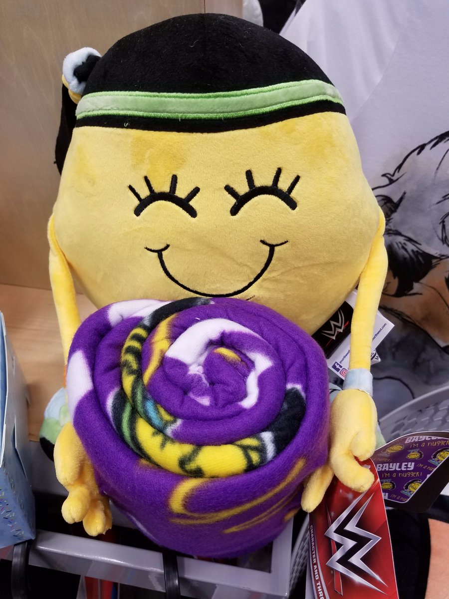 AdamJAiello's tweet photo. #HuggerNation have you seen these SICK, new @itsBayleyWWE plush #Huggers at @officialfye???!?! Awesome collectible...so cute w. blanket!! https://t.co/LayxzVnIf9