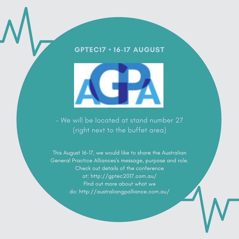 ausgpalliance's tweet photo. COME CHECK OUT WHAT WE ARE ABOUT AT GPTEC17 ON 16 & 17 AUGUST - find out about our purpose and role.
#GPvoice
#GPTEC17
#JustAGP https://t.co/bzGa4L1NM7