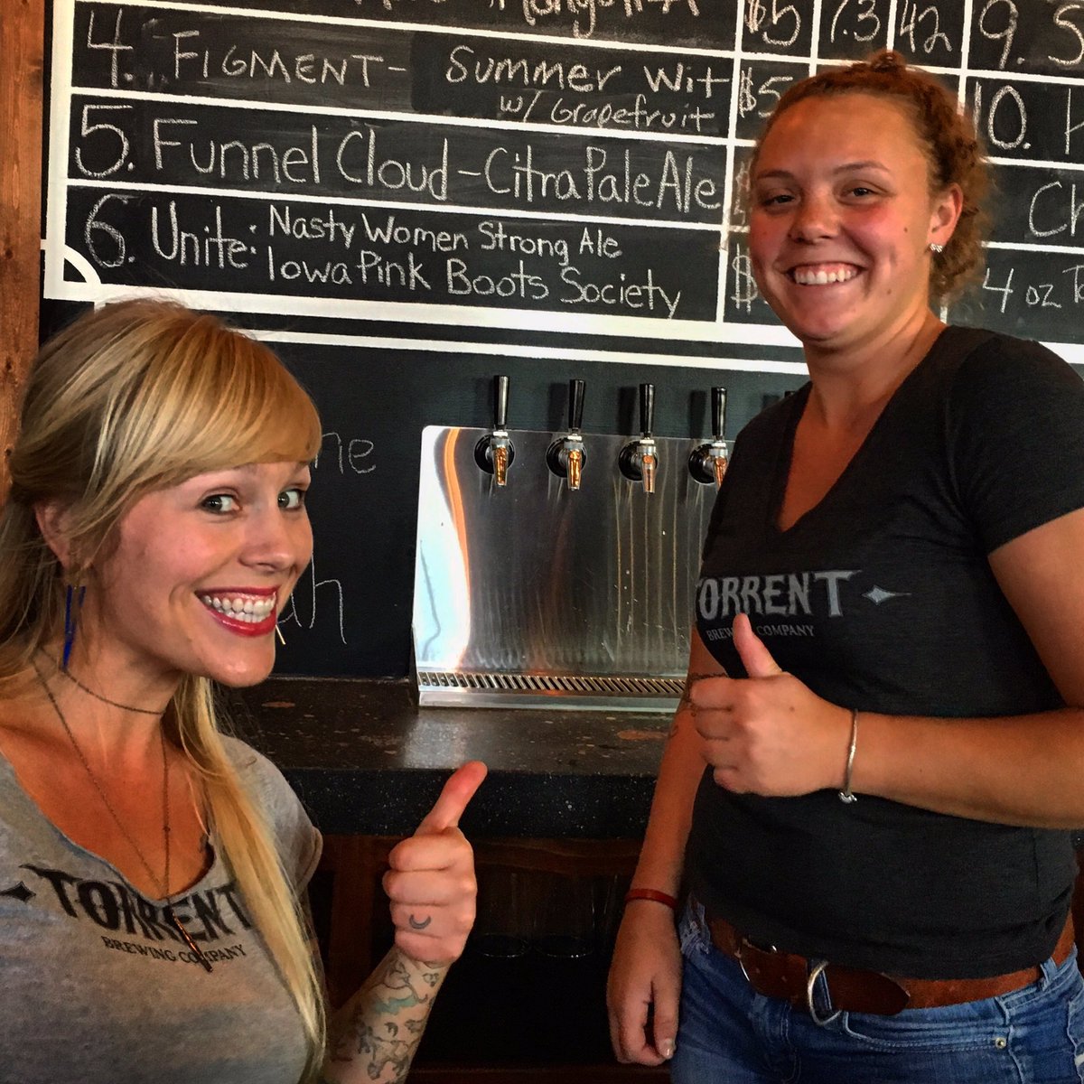 Twgate's tweet image. Enjoying the Nasty Women Strong Ale at @torrentbrewing served up by a couple strong women  #drinklocal #craftbeer #iowa #ames #beer
