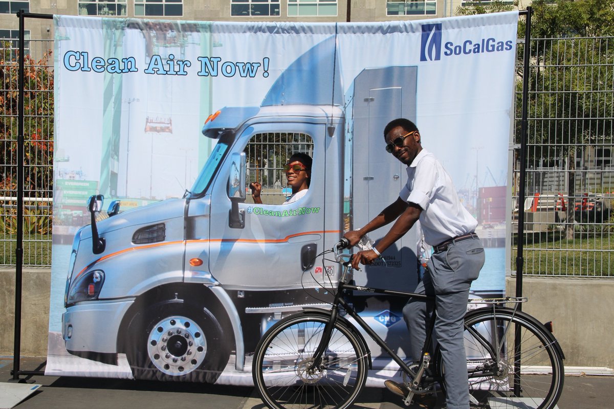 CicLAvia's tweet photo. Have fun @socalgas Energy Zone - Port of LA HUB. Take a pic, charge your phone with peddle power, and enter to win cool bikes. #cleanairnow https://t.co/IUKGugDqTb