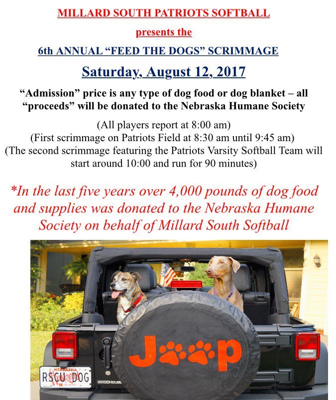 Sulzman3rdGrade's tweet photo. Come out and suppose our "feed the dogs" scrimmage tomorrow @RustyLord #canIgetaRT https://t.co/n7ijYXGMd8