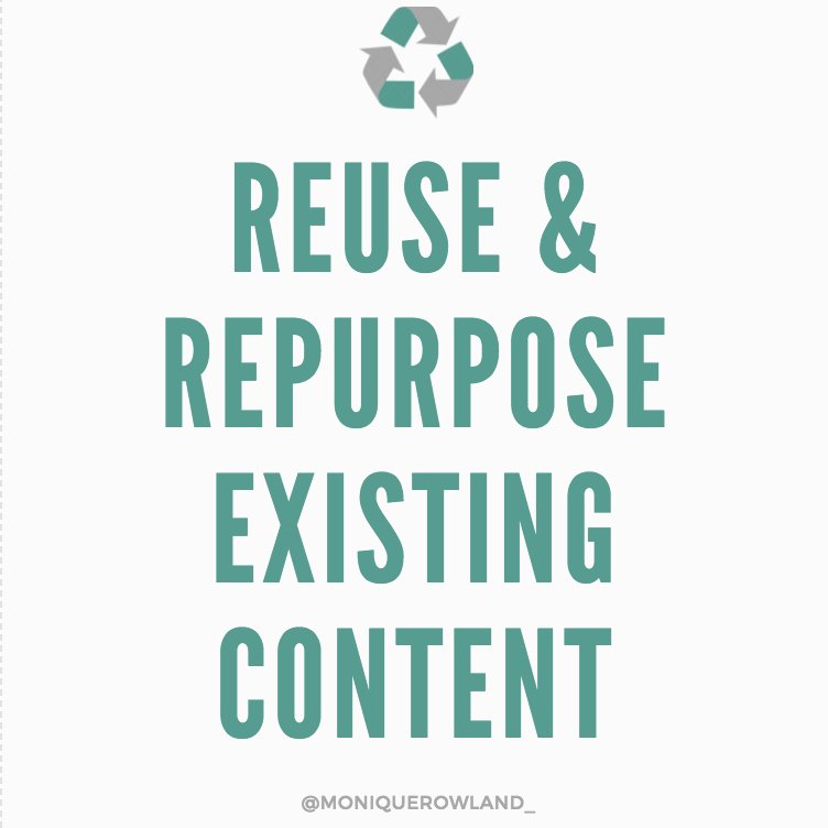 Get the most mileage out of your content by recycling/repurposing what you already produced to give it new life &amp; stand the test of time ♻️