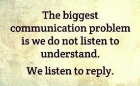 LeadToday's tweet image. When listening, people spend most of their time responding. To be an better listener, listen to understand, not respond.