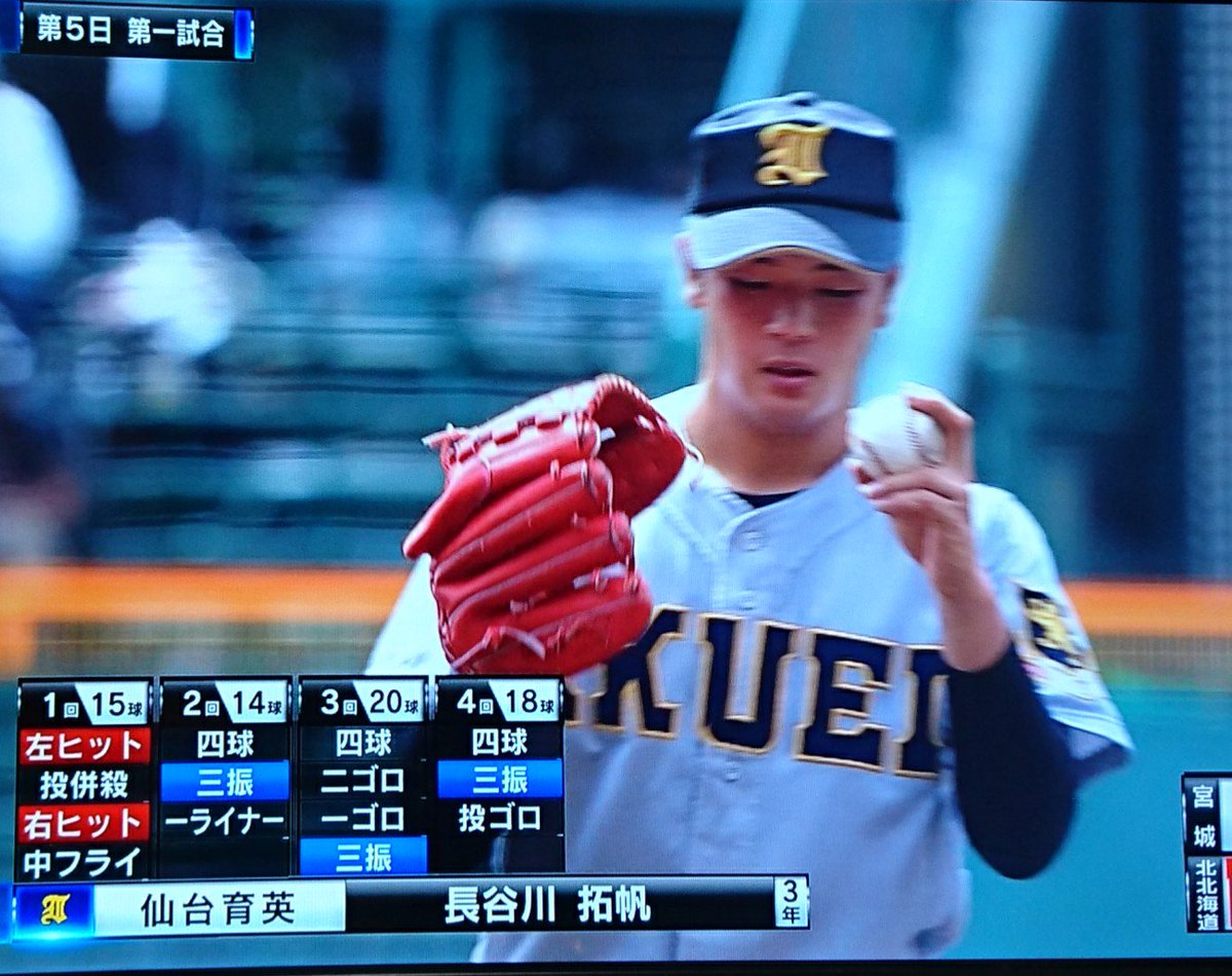 高校野球 高松 コツネバ大作戦 仙台育英 長谷川投手 4回までの成績 高校野球 高松 コツネバ大作戦 仙台育英 長谷川投手 4回までの成績