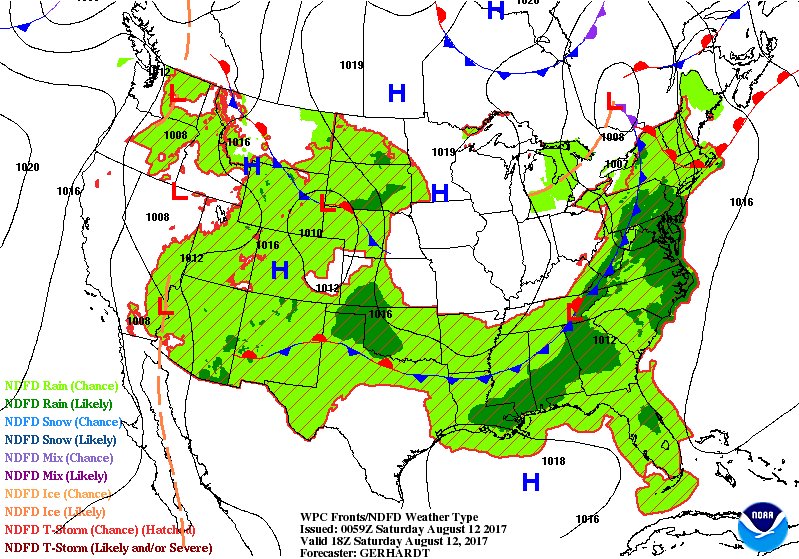 Front approaches and crosses through the region on Saturday, initiating another round of showers and thunderstorms in the afternoon. #RNKwx