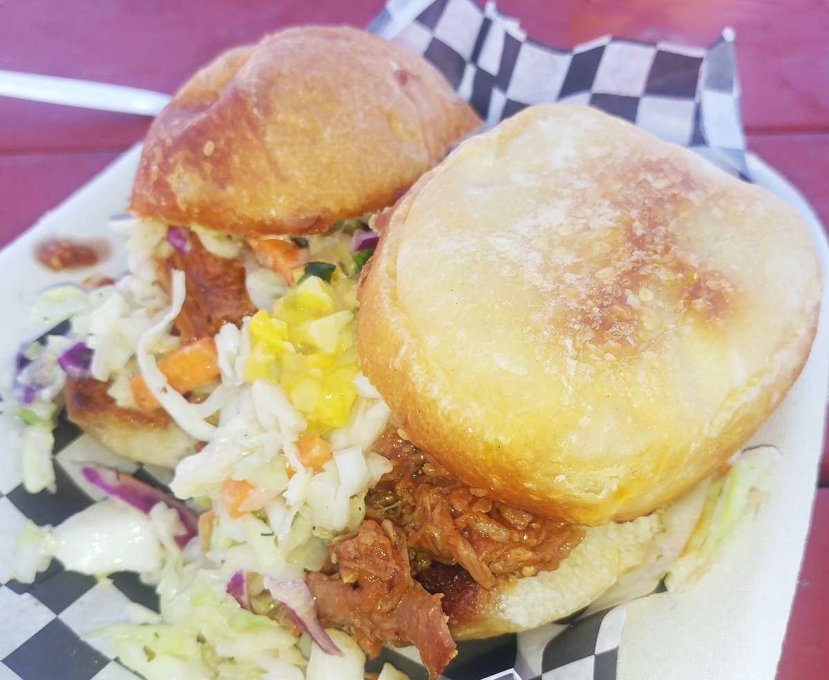 Argenplath's tweet photo. More yummy bites from @cfcatering1 + @funkymango11... Sandwiches are a thing here @SturgeonBounty! #greatvalue #culinarycookout https://t.co/ZctGd8DrYf