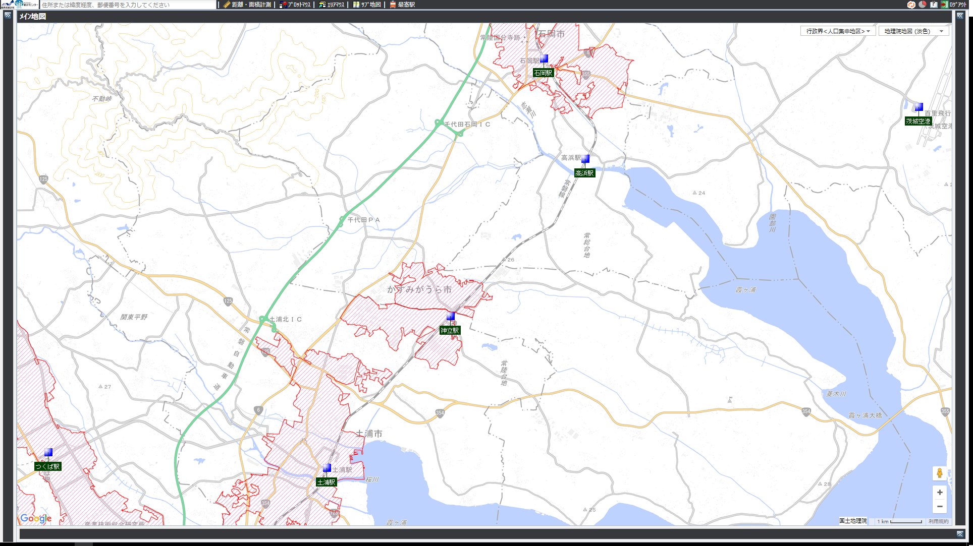 Nakaji على تويتر Naopi298 Science City Tx茨城空港 延伸にどんなルートが考えられるかとjstatmap使ってh27国勢調査didとつくば駅 空港間の位置関係を重ねて見てみたけど どう見ても沿線需要がありそうにないｗ 可能性としてはつくば 神立 空港ですが 石岡と