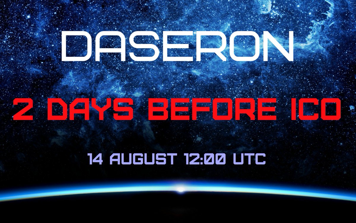 Connect, do not miss the START ICO DASERON!!!
#ICO #CyberSecurity  #Blockchain #Marketplace #DASERON