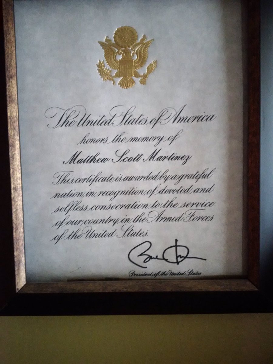 msmemoriam's tweet photo. HBD President @BarackObama. Thank you for honoring my hero service and sacrifice as his commander in chief. #OIF#GWOT#some gave all#ripmijo https://t.co/U6VCn7hd0R