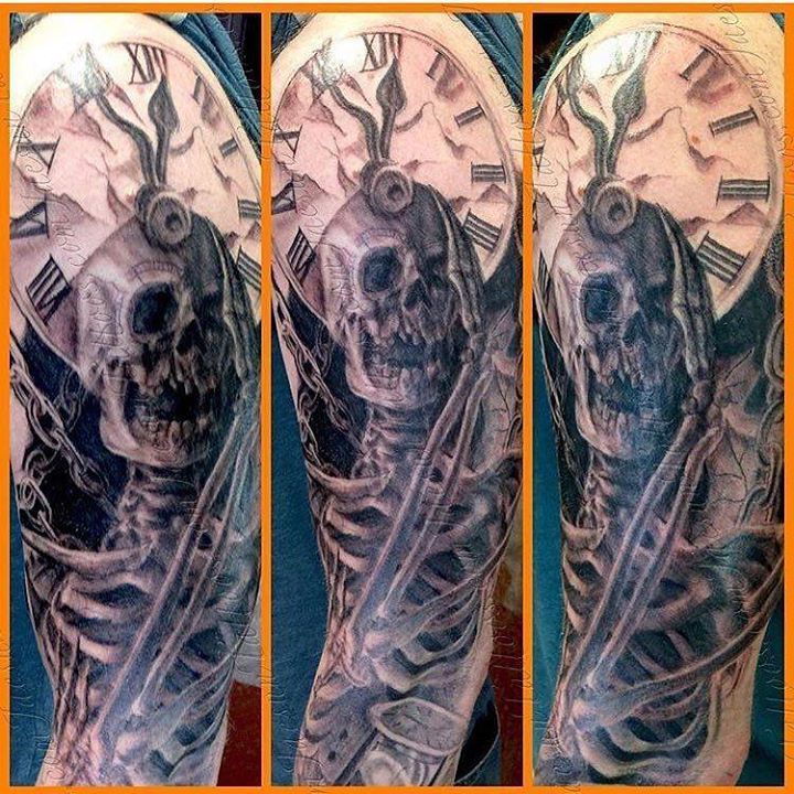 Witch City Ink Time Waits For No One Check Out This Death Sleeve By Jaesuntattoos Witchcityink Skeletontattoo Cloc T Co Uh5qbn5zmh T Co Jkiwgyelh9