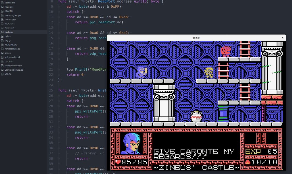 When I was 14, I played games with my MSX computer. Now, I can play those same games in my own computer emulator: github.com/pnegre/gomsx