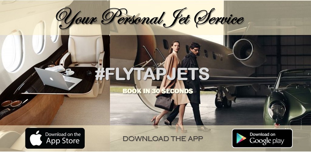 TapJets's tweet photo. Why drive🚘 when you can fly✈?
Download our Free App https://t.co/k6ZjLKDvIX and start #Fly_Private now!
#Luxury_Travel #Private_Jet #Charter https://t.co/rP6FHleGcP