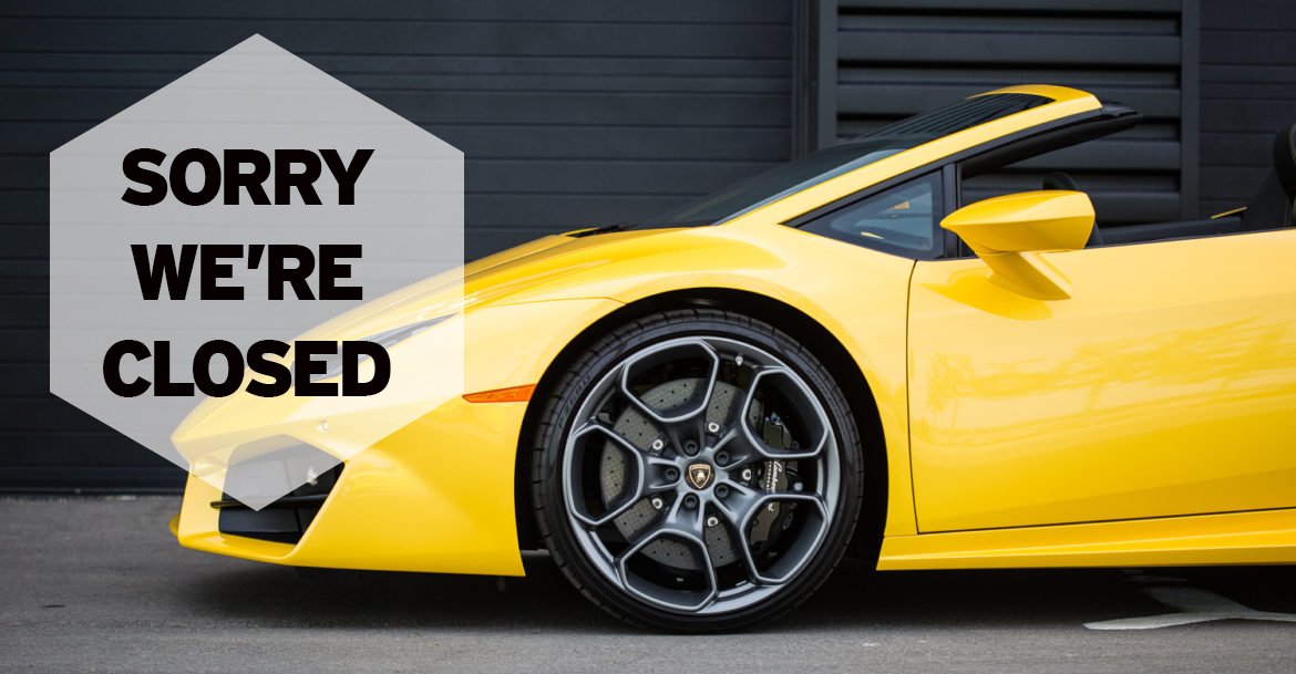 Sorry, we're closed this Heritage Day long weekend. Regular hours will resume on Tuesday, August 8th. #lamborghinicalgary #Huracánspyder