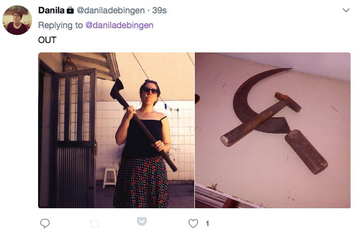 ontologa's tweet photo. Ti prego, non è divertente, non mi importa di sapere nulla di @daniladebingen né alcun altro comunista! https://t.co/iuYvlmNoTR