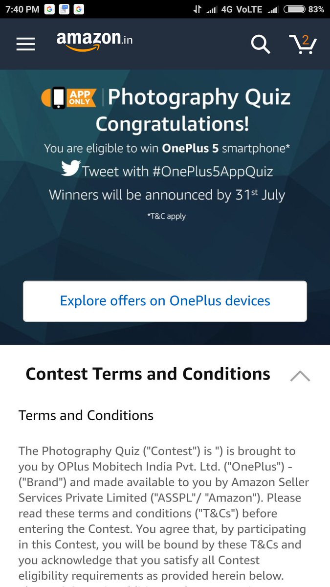 PramodBN2's tweet image. #OnePlus5AppQuiz  
@amazonIN @OnePlus_IN  
Who is the winner of this contest ??