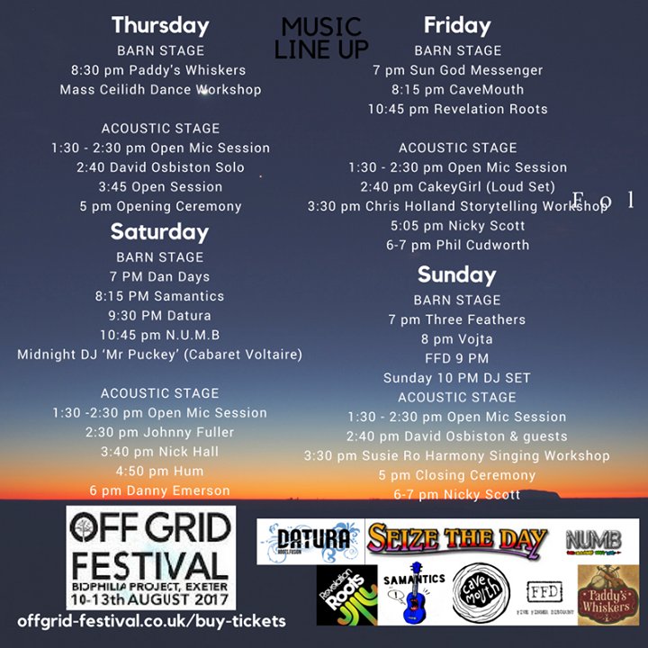 OffGridFestival's tweet image. OMG. Look at that live music line-up for #OffGrid2017! Learn and connect by day, dance the night away!
offgrid-festival.co.uk/buy-tickets/