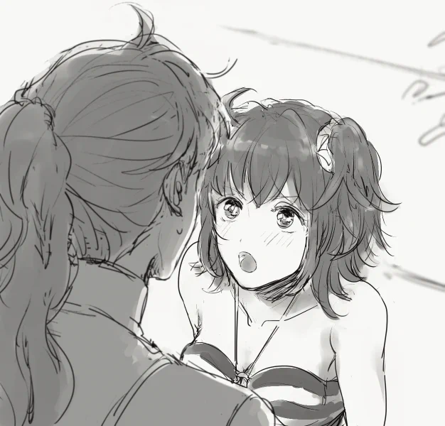 水着ぐだ子ちゃんに、ロマニにぐいぐい詰め寄って?迫って?ほしいなーとぼんやり思った 