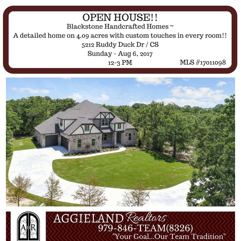 AggielandTeam's tweet photo. Tour this exquisite home by Blackstone Handcrafted Homes on Sunday! #OpenHouse #BuyBCS #fouracres #AggielandRealtors https://t.co/kXnkU4Vafk https://t.co/NtJ1UOt1NV