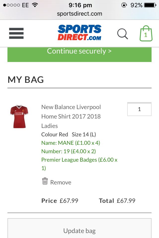 EmilyGoldx900's tweet photo. Just bought my Liverpool shirt 😌❤️ #officialred @JaiW13 😄 https://t.co/IuJrFxNj56