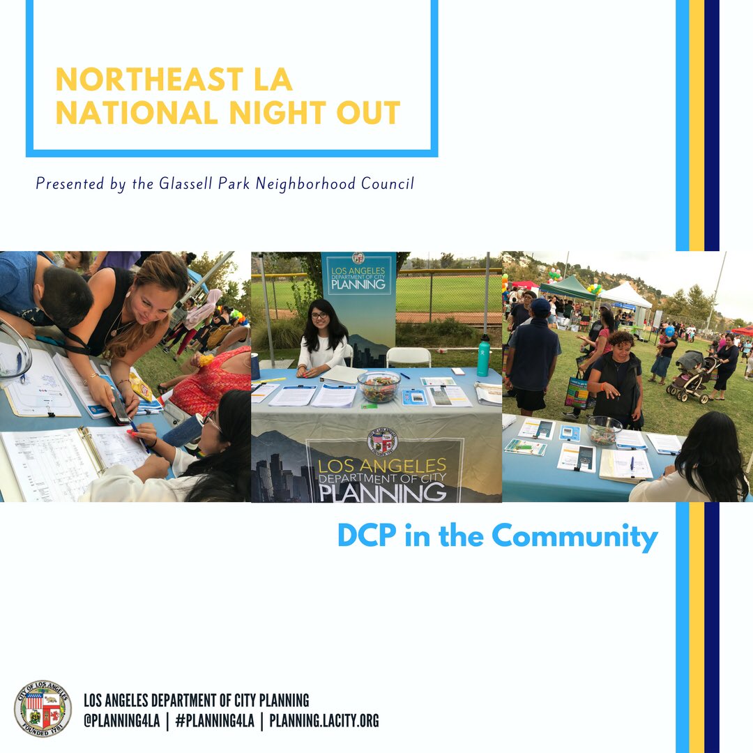 Planning4LA's tweet photo. Planners ❤️ being in the community! Here are a few of our planners doing some #outreach. @PICONC2 @GlassellParkNC #Planning4LA https://t.co/Ba61rrW5Cb