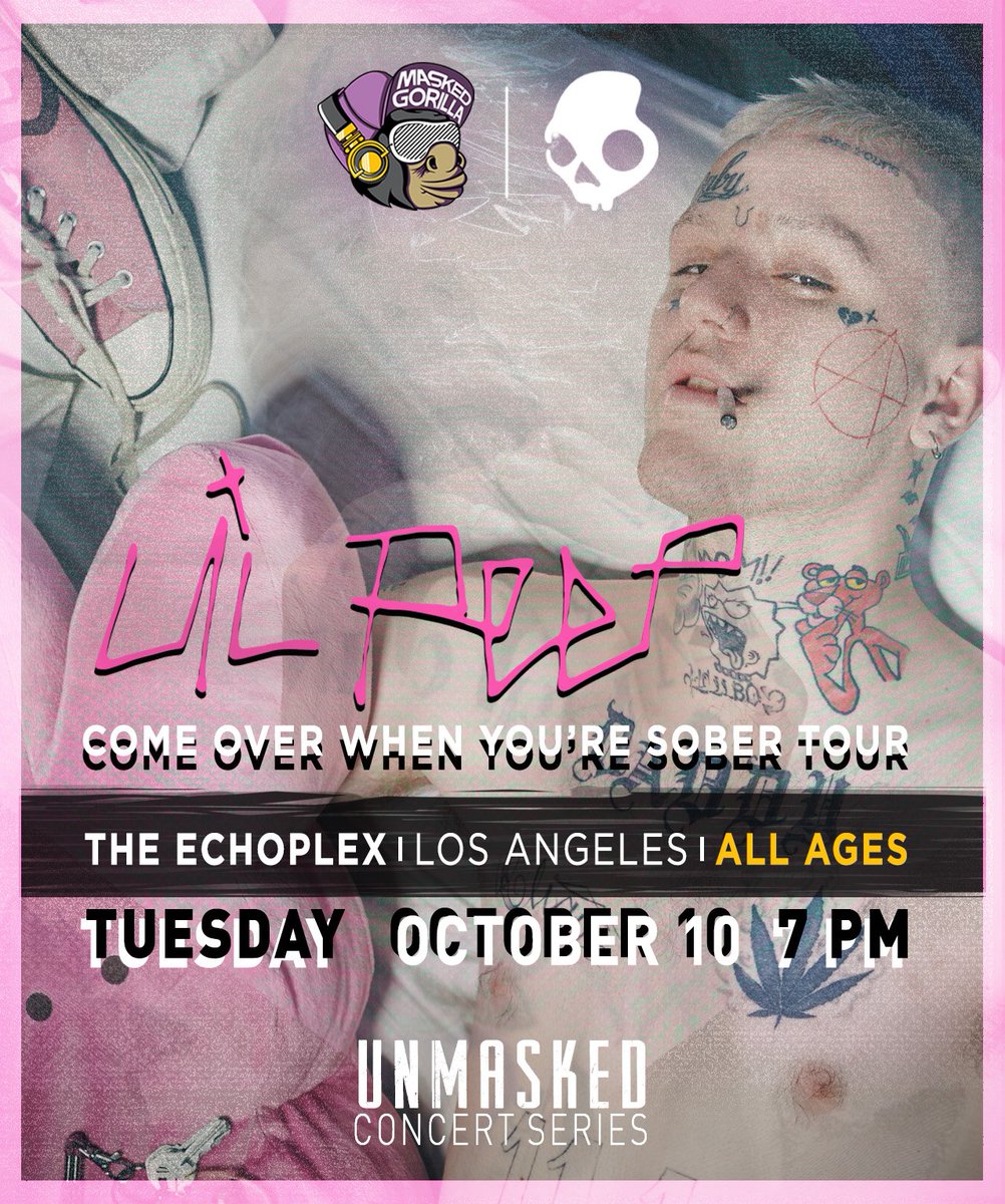 UNMASKEDla's tweet photo. UNMASKED is back!

@MaskedGorilla &amp; @Skullcandy UNMASKED: @LilPeep

Live at @TheEchoLA on October 10! Sign up here: https://t.co/u1oQtk58dS https://t.co/JU4t4Pxh5G