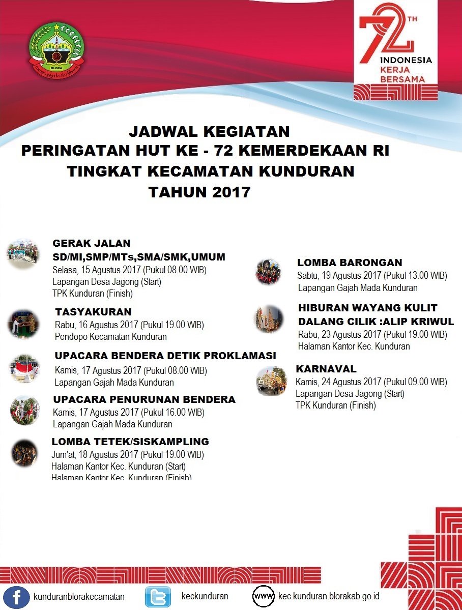 agenda kegiatan HUT RI ke- 72 Kecamatan Kunduran