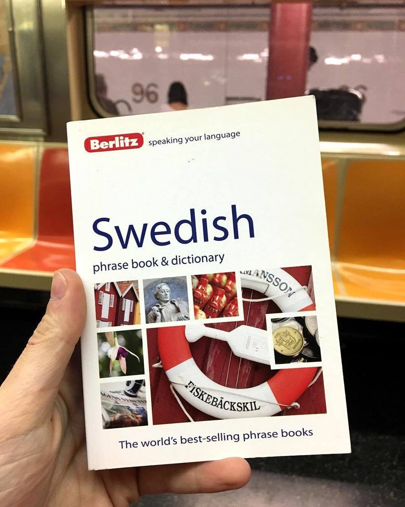 KristenByers's tweet photo. Some light reading on the subway. I have the most thoughtful friends. Thank you, @metromakeupmaven! #swedish #subw… https://t.co/J7YvXF4cnW https://t.co/yTUaykx6pK