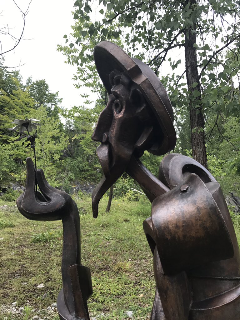 btwberkshires's tweet photo. @TurnParkArt Sitting on a rocking chair, looking over the quarry pool, with Don Quixote in the meadow ... https://t.co/ABcMkgqi61