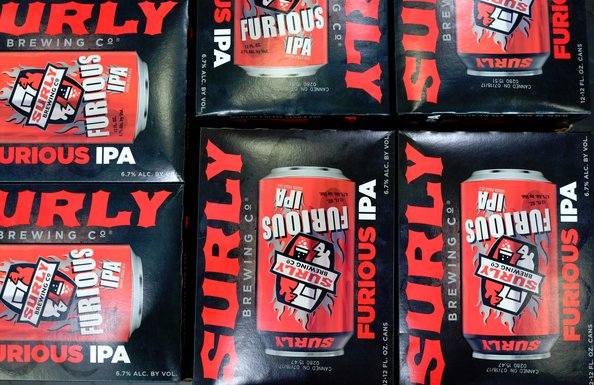 LakevilleLiquor's tweet photo. NEW ARRIVAL! @surlybrewing released it's flagship beer in 12 oz, 12 pk cans! Available in stores now! #surly #12packs #GetSurly #GetFurious https://t.co/I64k0LIkAF