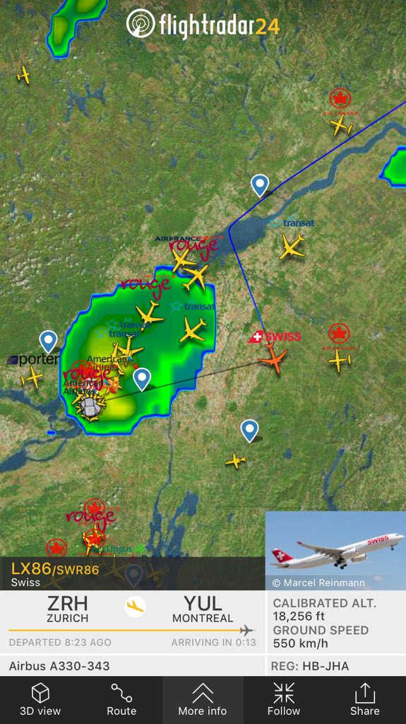 ErnestGutschik's tweet photo. @airtransat @qatarairways @TomPodolec @yulplanespotter @OttawaAvSpotter @BisonAviation #TSC101, #ROU1944 and #AFR344 in the hold. #SWR86 appears to be heading elsewhere. Unconfirmed. https://t.co/uPvIwxfP2I