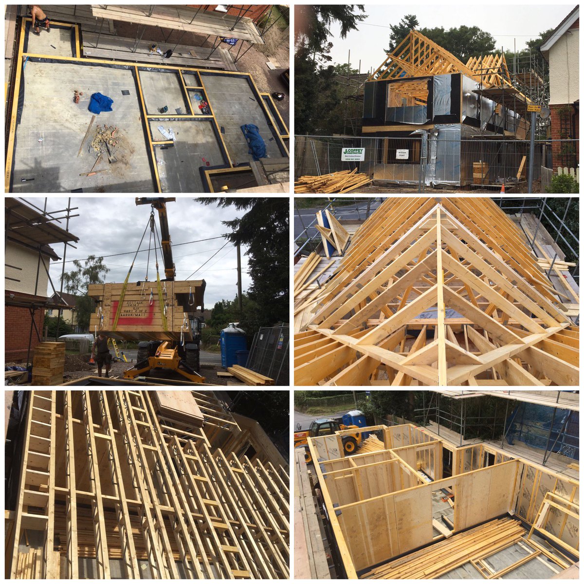 AlmacCarpentry's tweet photo. Almac are currently erecting 3 @pottonselfbuild 
Yateley
Wraysbury
Cambridge
We want more selfbuilds and have the teams to accommodate. https://t.co/0Tl9BHE3S7
