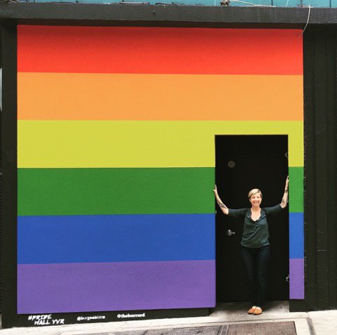 BurgooBistro's tweet photo. Today is the @vancouverpride street party on Davie! Come get a drink at our Downtown location and take a selfie with the new #pridewallyvr! https://t.co/tnaaXgCFMK