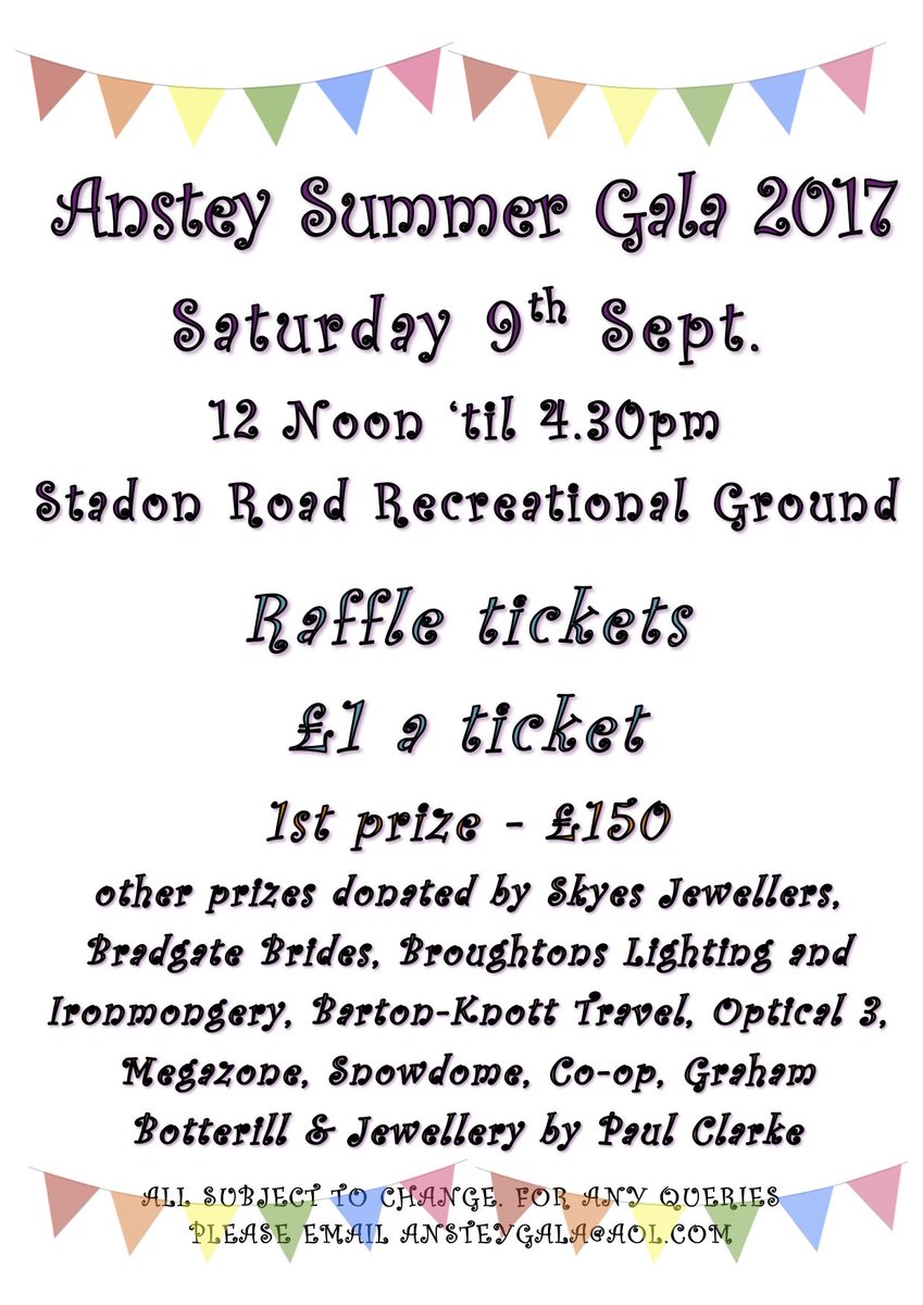 Raffle Tickets go on sale tomorrow morning in the village! £1 a ticket 🎟️🎫 £150 first prize!💰💴💵💶