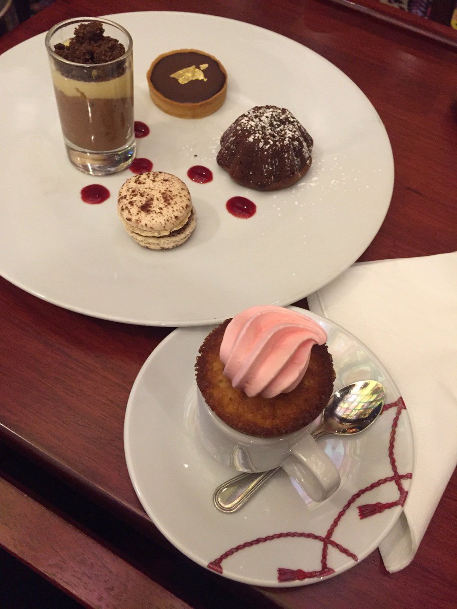 FrenchlyDoesIt's tweet photo. If you order a café gourmand you'll get coffee and a few sweet treats! Le Grand Café des Capucines made this café gourmand #frenchfactfriday https://t.co/eOwmJzXEeE