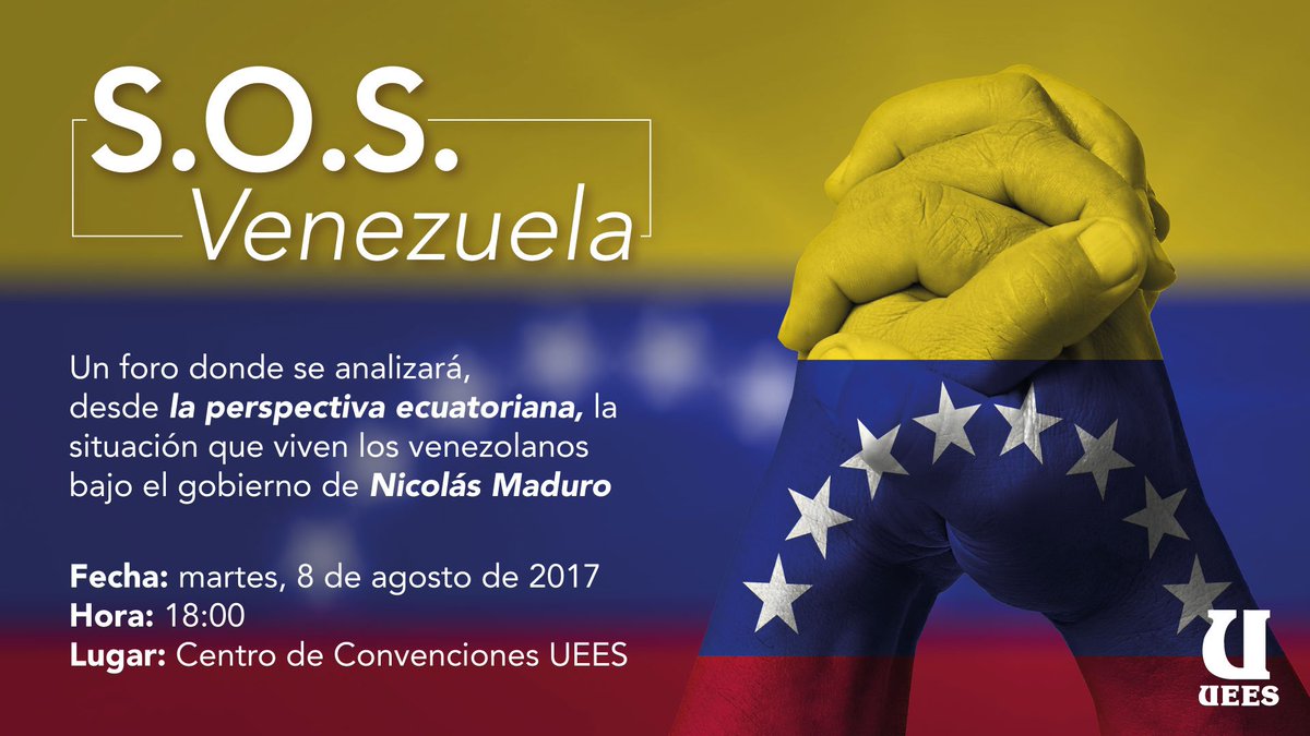 uees_ec's tweet photo. La UEES los invita a participar de este foro donde analizaremos nuestro papel como ecuatorianos, frente a la situación de #Venezuela. https://t.co/SvcPUYR8cr