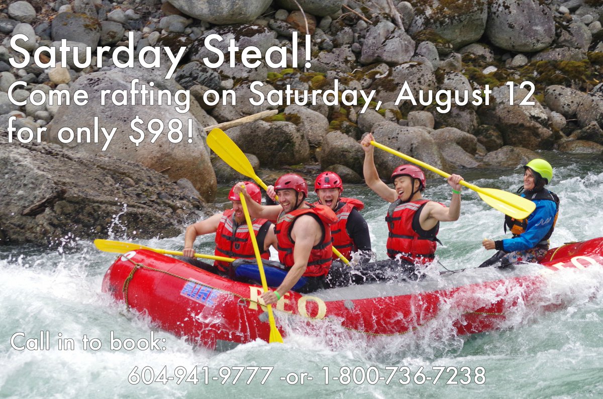ReoRafting's tweet photo. Raft like it's 1990! Only $98! #saturdaysteal #explorebc #bc #reorafting #freedomfriday #longweekend https://t.co/EazxapmQvM