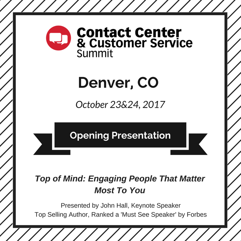 CCCSSummitNews's tweet photo. Confirmed Key Note Speaker for our Denver Event! "Top of Mind: Engaging People That Matter Most To You" presented by John Hall https://t.co/DjQZBXni04
