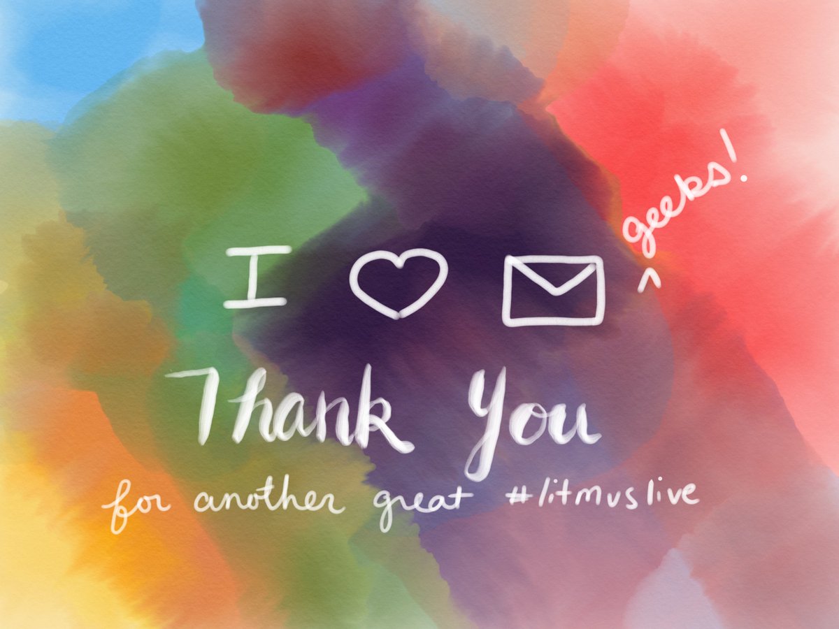 Thanks <a href="/litmusapp/">Litmus</a> <a href="/meladorri/">Justine Jordan</a> <a href="/WomenOfEmail/">Women of Email</a> and all the #emailgeeks for another excellent #litmuslive 💕👏