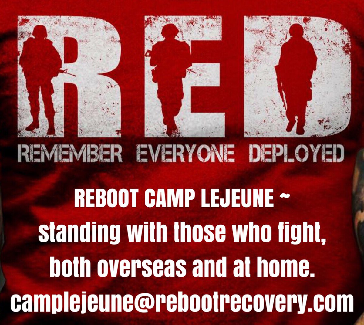 LejeuneReboot's tweet photo. We are a little late posting this ..... however,
REBOOT Camp Lejeune supports RED Fridays!
#redfriday
#deployhope https://t.co/GXP6PDZ6nN