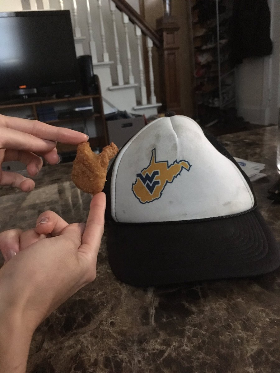 caitlingalatic's tweet photo. This is a chicken nugget that resembles the state of West Virginia. Bidding starts at $1. https://t.co/Zxoj37gWLw