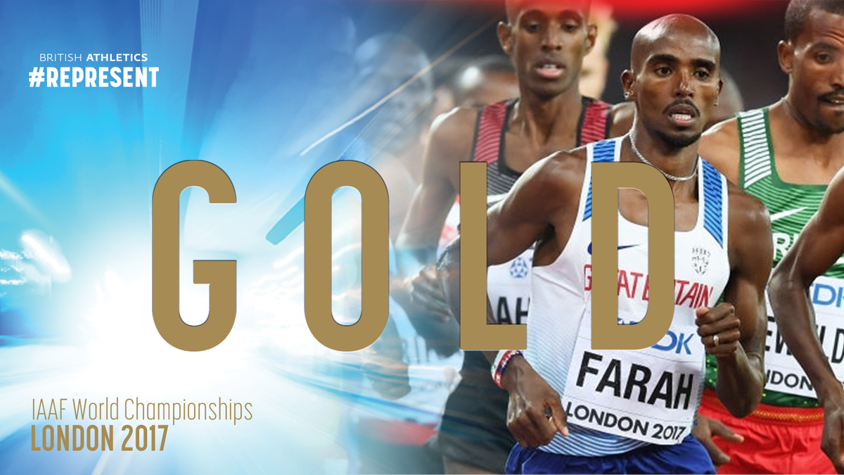 That’s six World Championship gold medals for <a href="/Mo_Farah/">Sir Mo Farah</a>. One of the true icons of British sport!!! #REPRESENT #London2017 🏅🏅🏅🏅🏅🏅