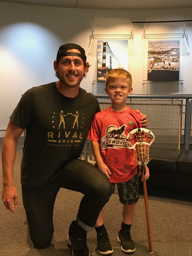 BManney13's tweet photo. My man Reagan a huge @NEBlackWolves fan stopped by @NXTlacrosse @iamnxtsports to say hi today #myman #howllllll https://t.co/FpmTqgHnl8