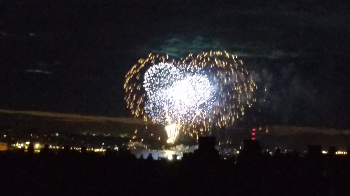 custard1980's tweet photo. New house has excellent view of #CowesWeek2017 fireworks (from loft, stood on a box, hanging out of window) https://t.co/SenVfApRmd